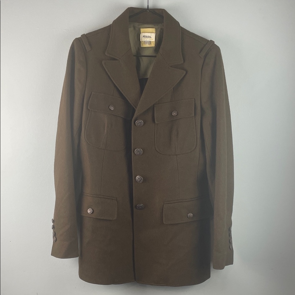 Fossil Women's Olive Military Jacket Size S